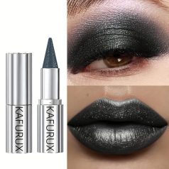 Csillámló Gyöngyház Rúzs és Szemhéjpúder Fekete