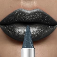 Csillámló Gyöngyház Rúzs és Szemhéjpúder Fekete