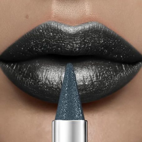 Csillámló Gyöngyház Rúzs és Szemhéjpúder Fekete