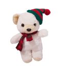 Maci plüss csíkos sapkában 30 cm