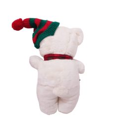 Maci plüss csíkos sapkában 30 cm