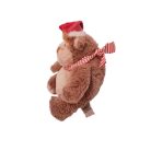 Majom plüss Mikulás sapkában 16 cm