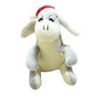 Szamár plüss Mikulás sapkában 20 cm