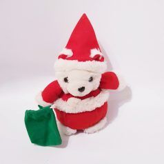 Maci plüss Mikulás ruhában 14 cm