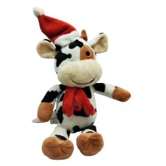 Tehén Boci plüss mikulás sapkában 24 cm
