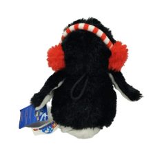 Pingvin plüss fülvédővel 16 cm