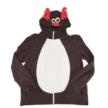 Szarvasos polár pulóver XL