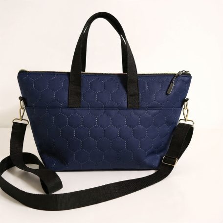 Sötétkék méhsejt Kézi és Váll táska