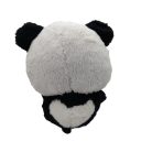 Nagyszemű fekete-fehér plüss panda mackó hátulról fotózva