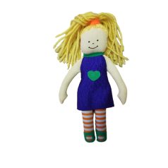 Fonalhajú rongybaba 18 cm